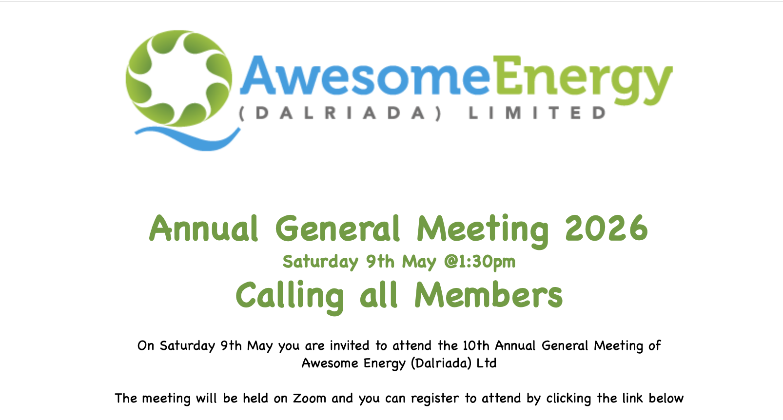 Invitation to AGM - Members
